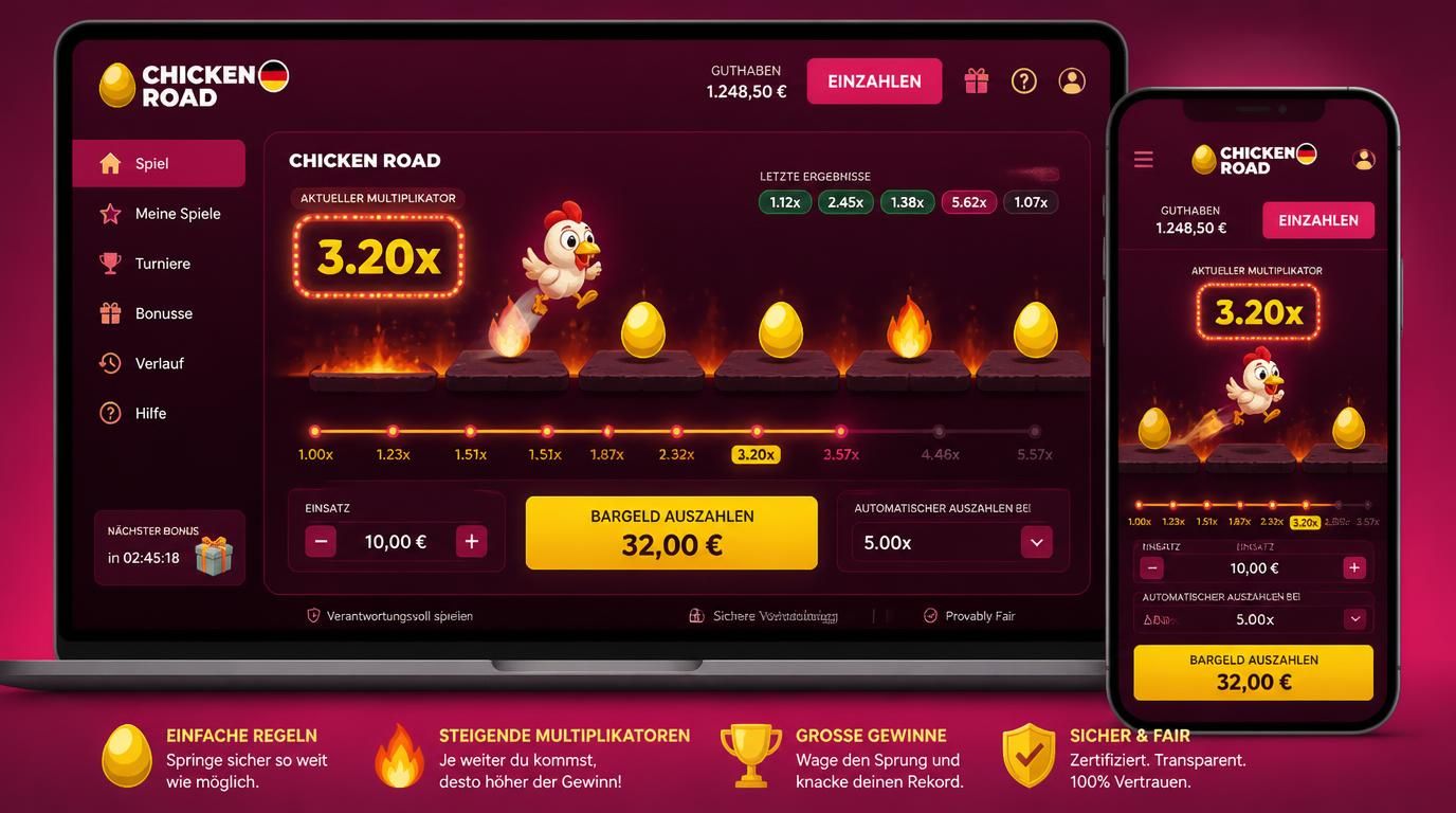 Screenshot eines sauberen, modernen Casino-Interfaces mit klaren Elementen und deutschsprachigen Labels.